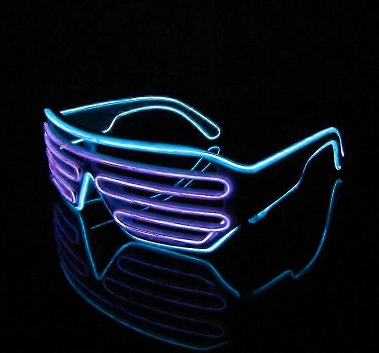 1pcs Party Shutter Shading Glasses Neon Color Shutter Glasses Party Slotted Sunglasses Random Color