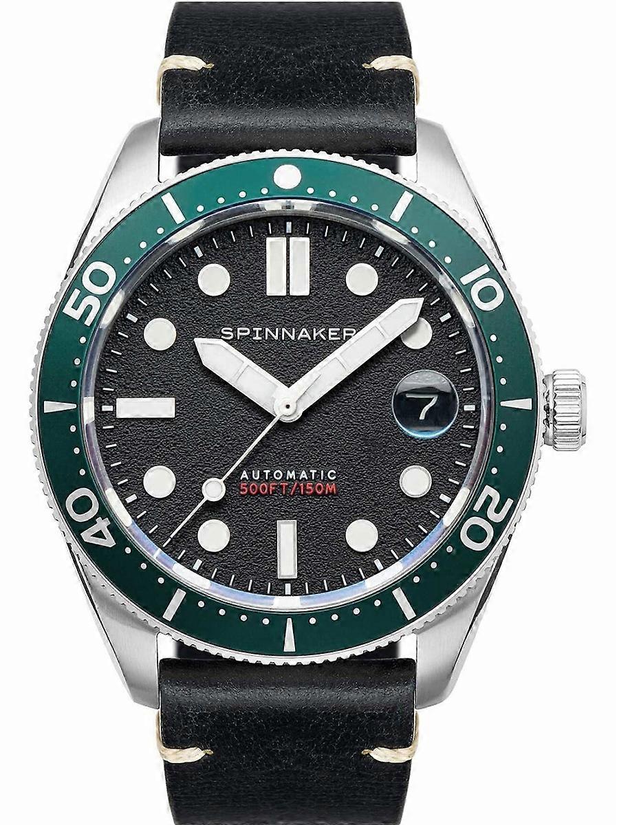 Spinnaker Svart Äkta Läder Croft Automatic SP-5100-02 Herrklocka