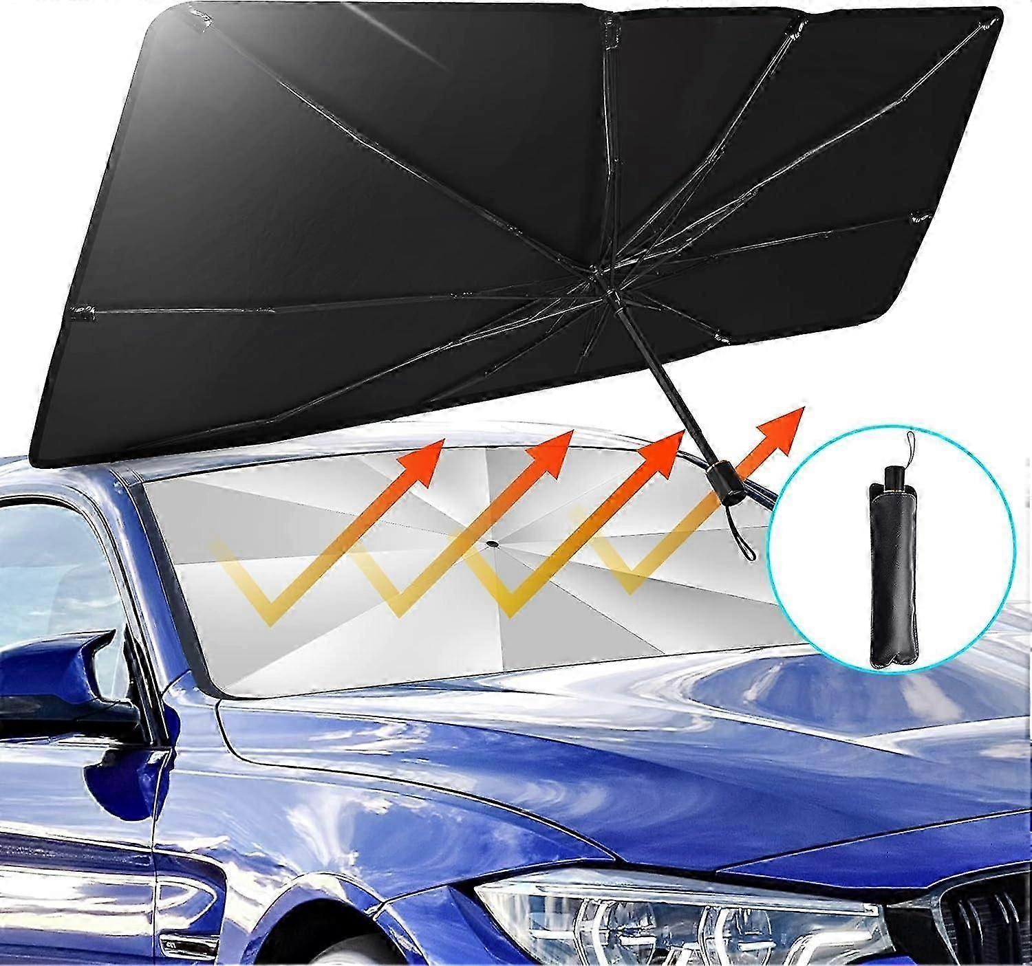 Car Sun Shade for Windshield UV Rays Foldable Umbrella Heat Sun Visor Protector Foldable Reflec