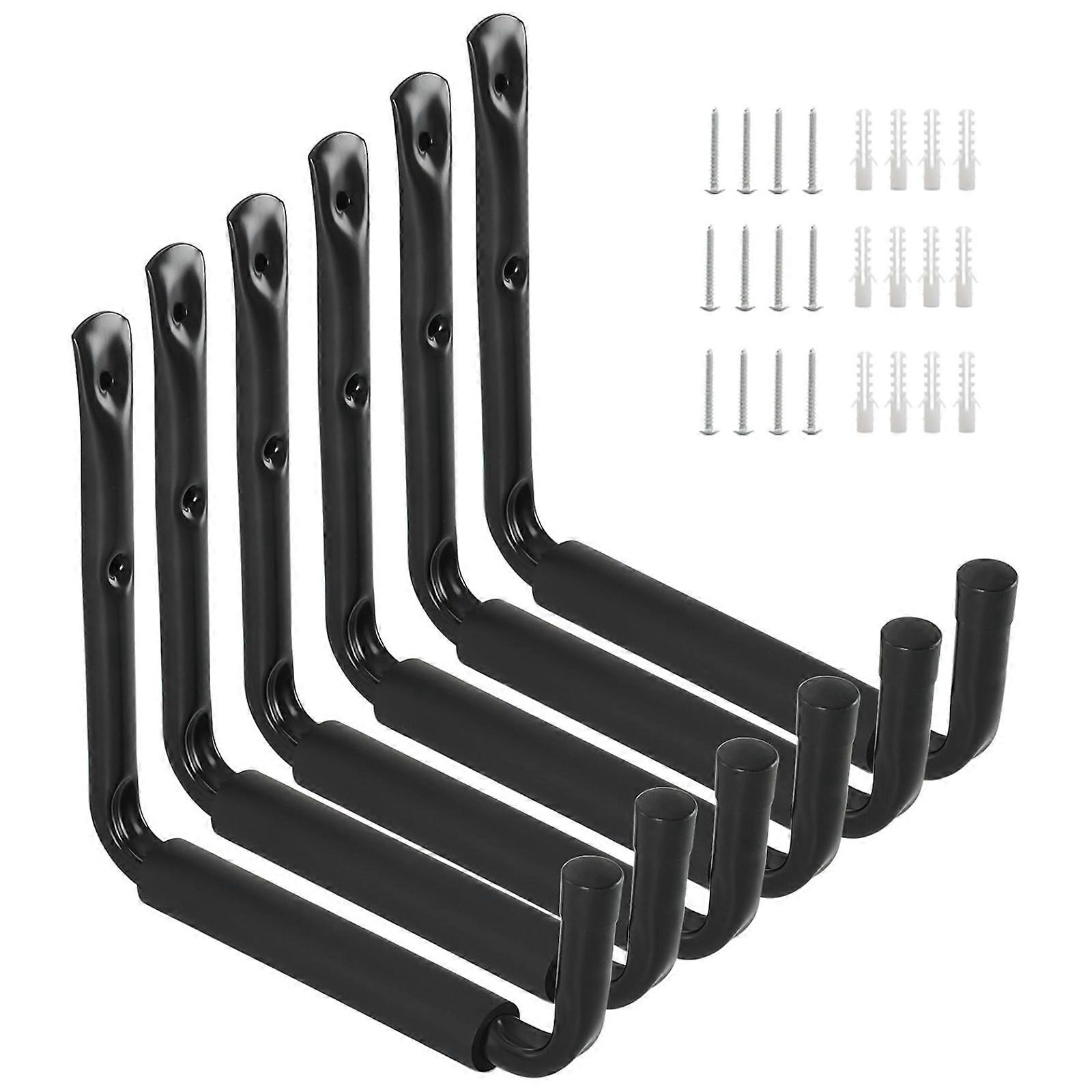 6PCS Garage Hooks Utility Hooks  Load-bearing Capacity Wall Hangers