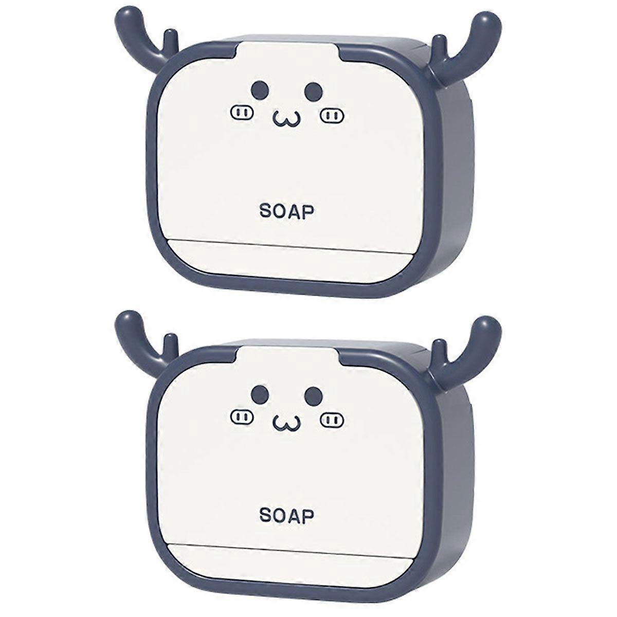 2 Soap Dishes with No Drill Soap Holder