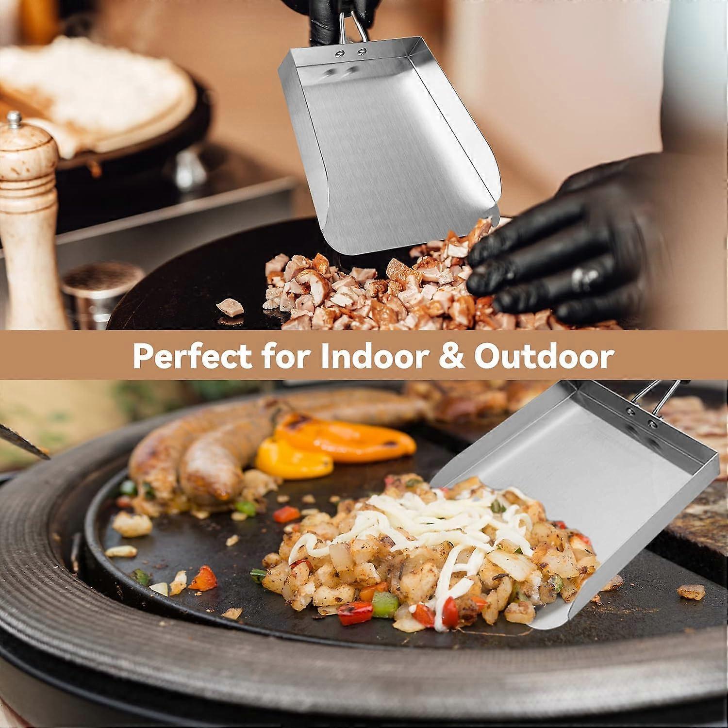 Stainless Steel Griddle Mover Smash Burger Food Shovel Grill Great Spatula for Stir Fry and Move Food, 13'