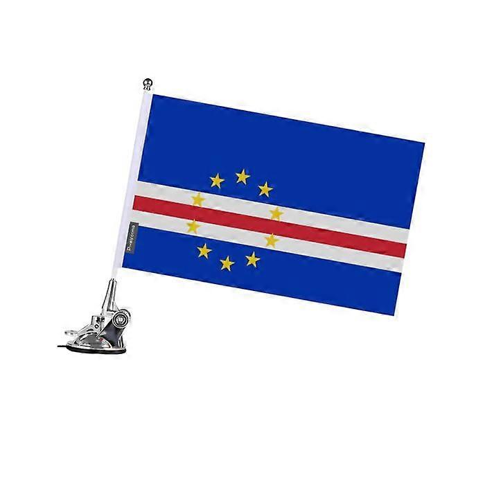 Flag - Cape Verde - 27 x 35 cm - Suction Cup Pole - Polyester - Double-sided Print