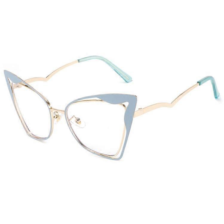 Cat Eye Reading Glasses Metal Frame Women Blue Light Blocking Computer Eyewear Stylish Durable Optical Lens