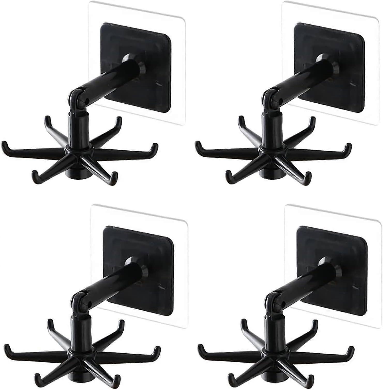 Pcs Punch-Free Hooks 360 Rotating Hooks Wall Mount for Kitchen Bathroom, 360 Rotating Folding Hook