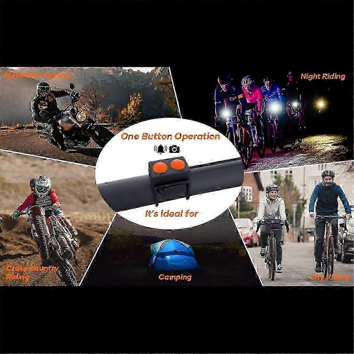 1080P 30FPS Multifunction Cycling Camera Bicycle/ Motorcycle Camera Rainproof with LED Flashlight Bi
