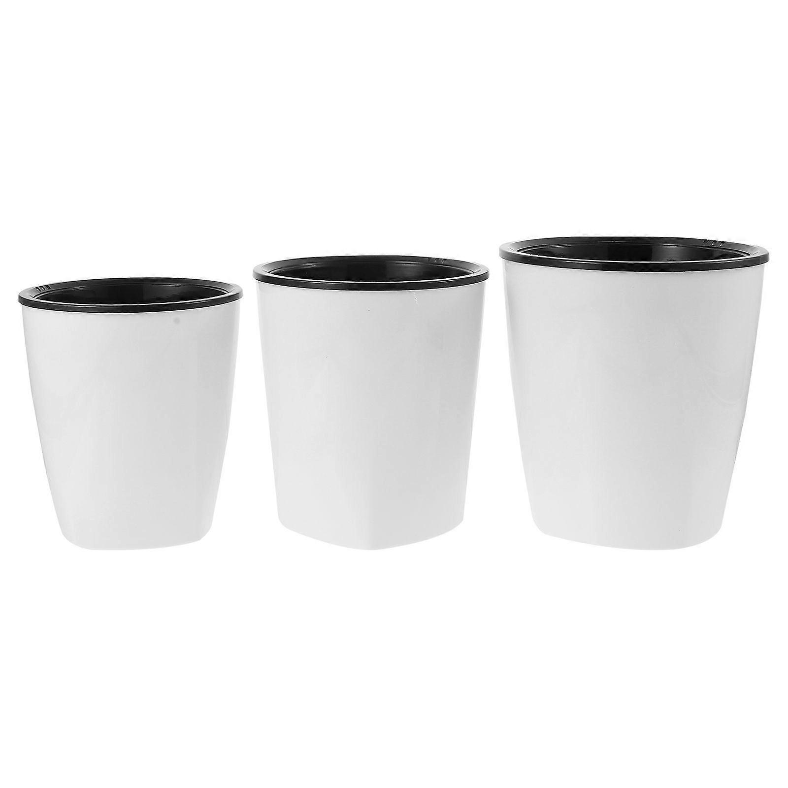3pcs Automatic Self Watering Pots Practical Hydroponic Flowerpots for Balcony