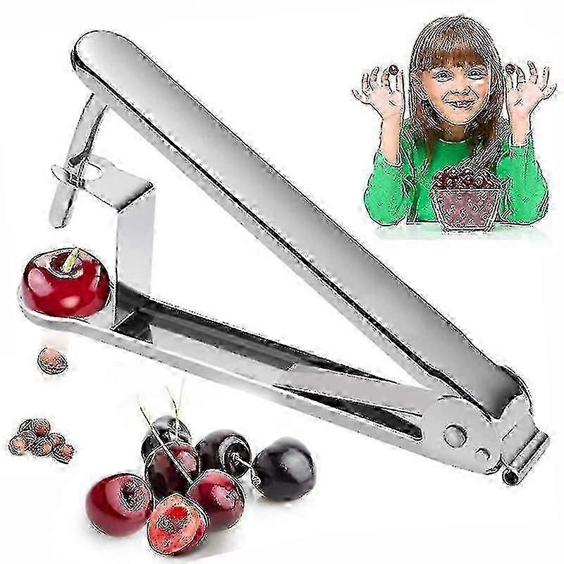 2pcs Stainless Steel Cherry Pitter, Push-type Jujube Pitter, Kitchen Gadgets