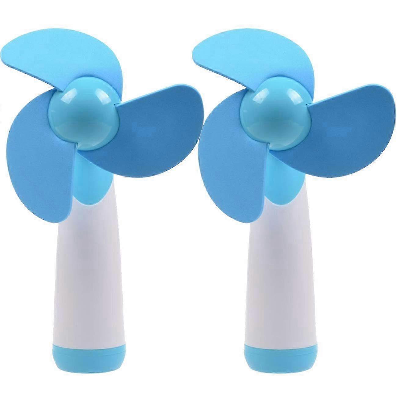Portable Mini Handheld Fan 2-Pack with Soft Foam Blades, Battery Operated