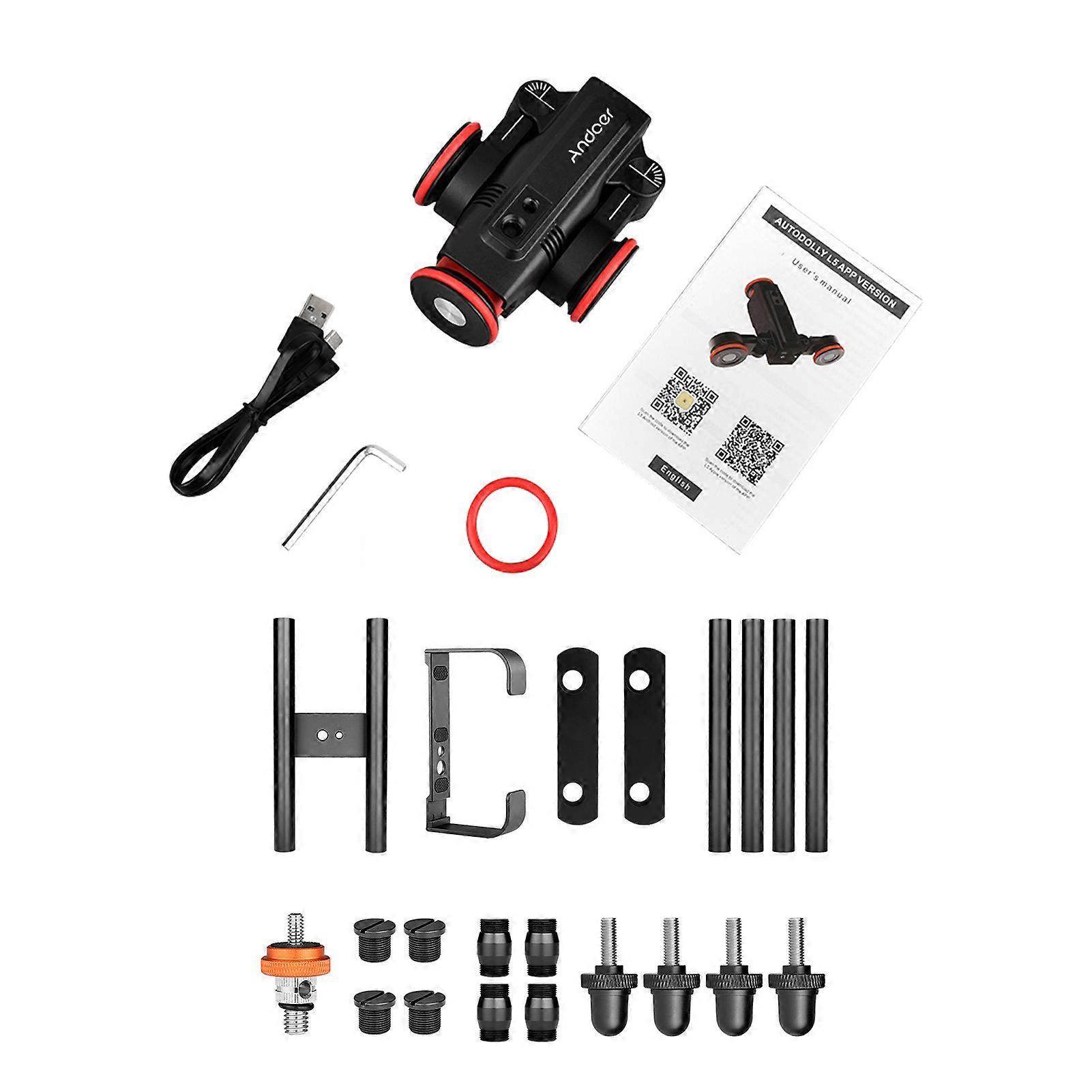 Camera Video Dolly Slider Kit with 3 Wheel Auto Dolly Car APP Control Stepless Adjustable Speed + 60cm/23.6in Track Rail Camera Slider for DSLR Camer