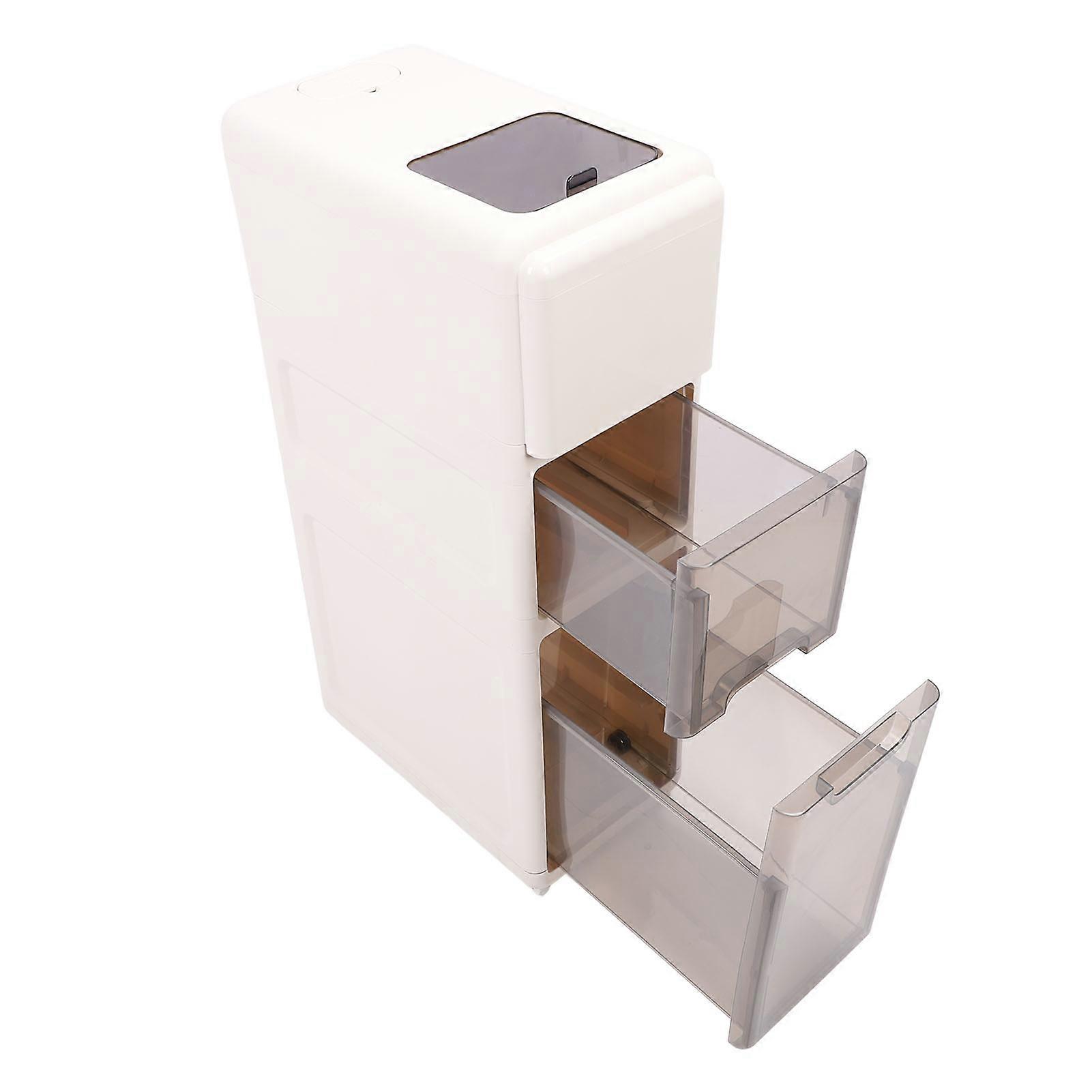 Slim 3-Layer Plastic Storage Cabinet with Wheels for Food Rice