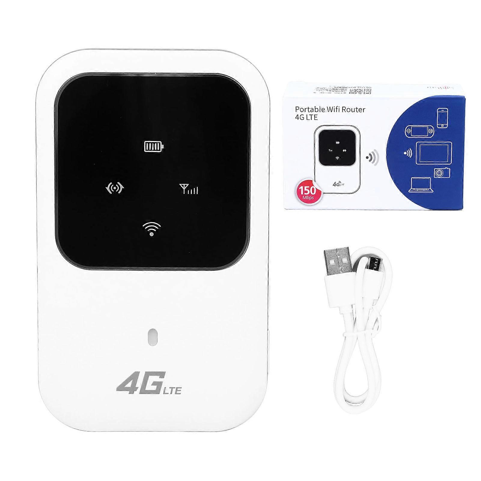 4G LTE Portable WiFi Router - 150Mbps High Speed, 2400mAh Battery, USB Rechargeable