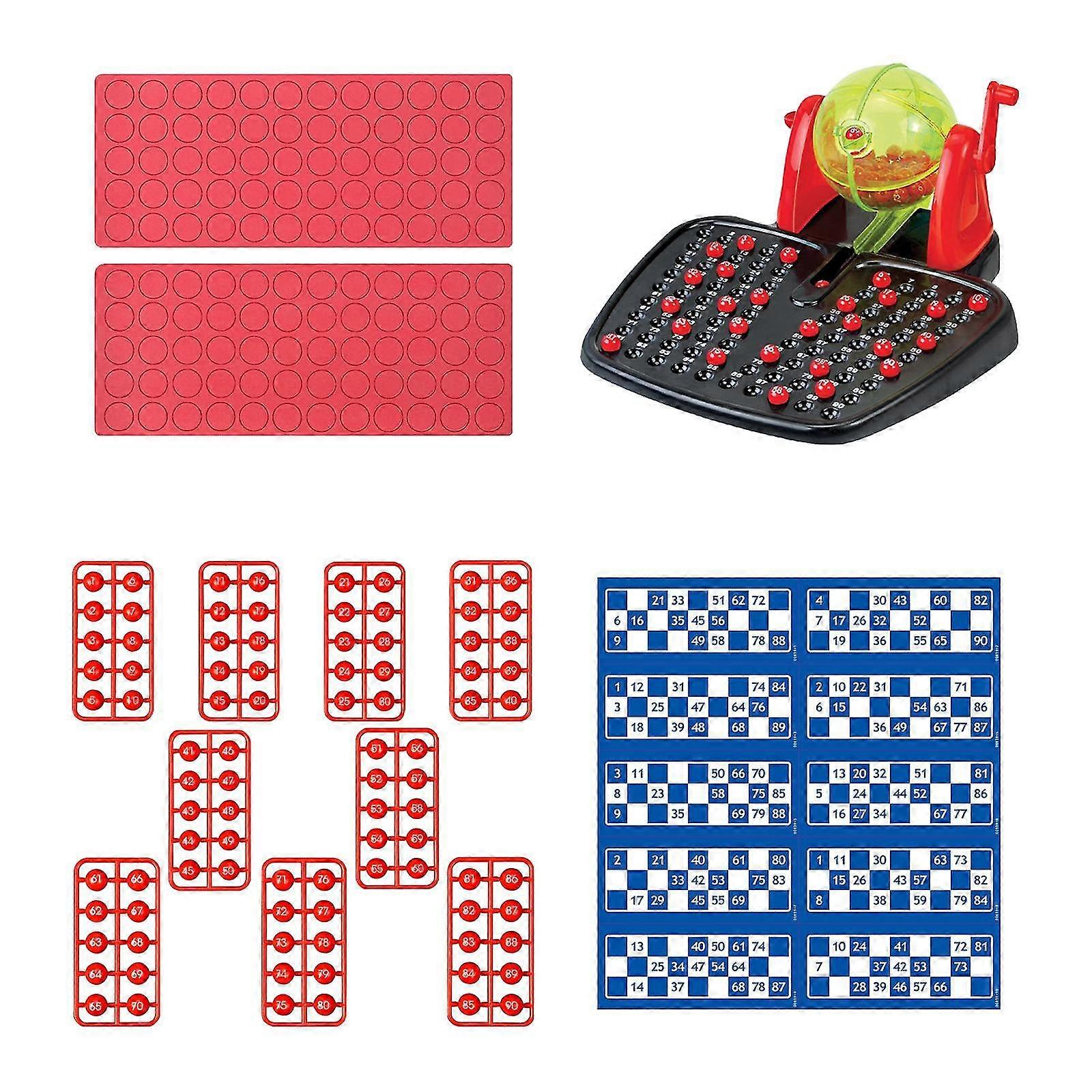Deluxe Bingo Game Set with Lucky Ball Machine for Group Adult Home Entertainment and Birthday