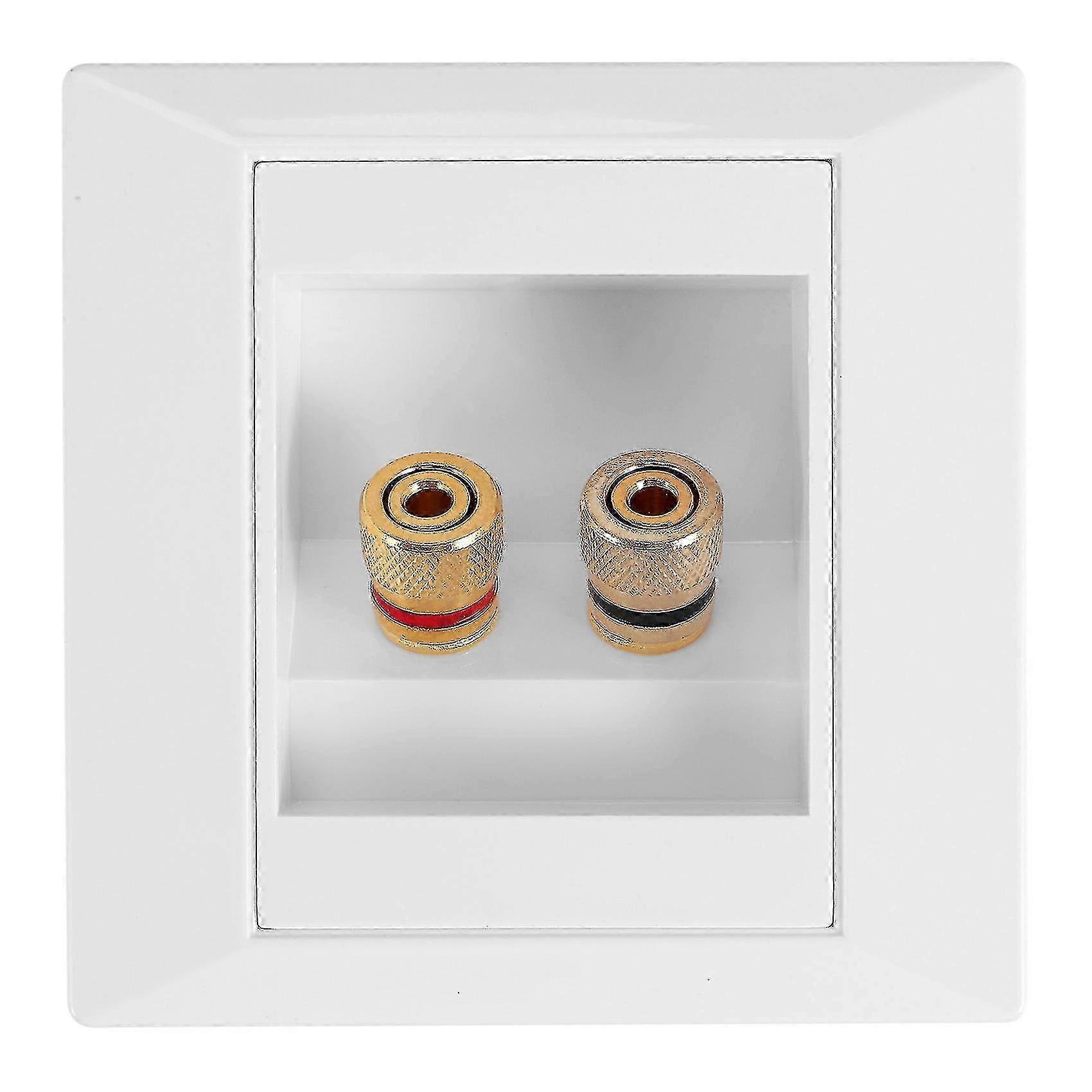 Wall Socket with 2 Speaker Jacks White