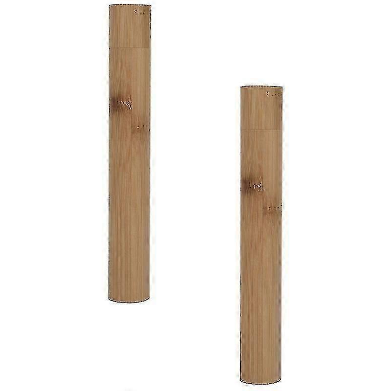 21X2.7cm Wood Color Toothbrush Holders 2pcs Portable Travel Toothbrush Case Container Toothbrush Hol