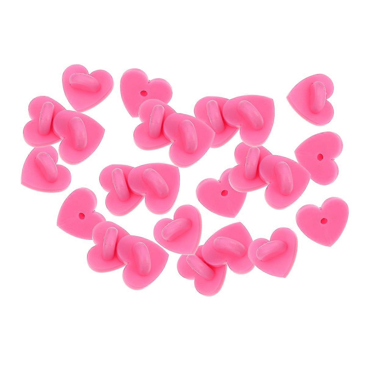 100pcs Rubber Lapel Pin Backs, Heart Shaped Brooch Bases for DIY Crafts, Jewelry Making, and Pin Replacement – Secure Grip, No Lost Backings