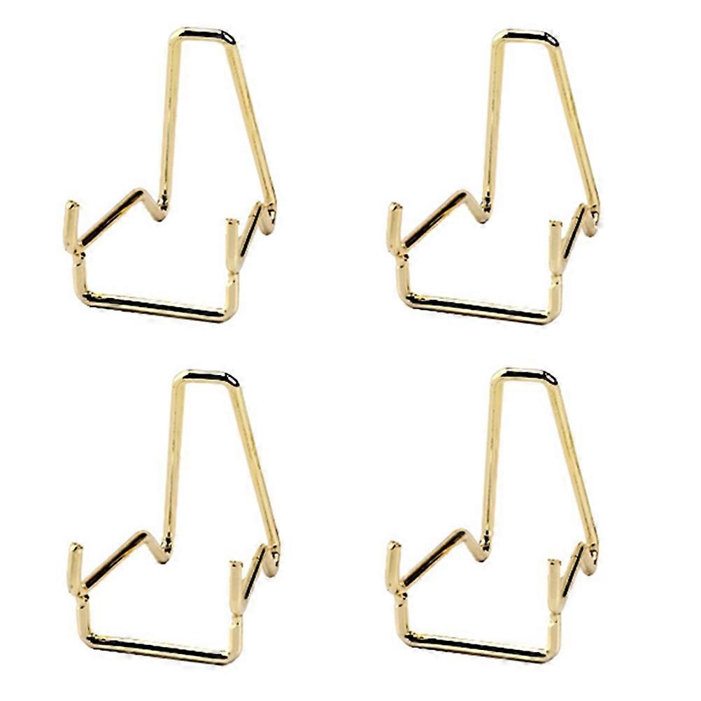4pcs Medium Gold Mineral Holders Display Stands Crystal Model Racks for Stones Minerals Art Collections Sturdy Iron Structure Protective Design