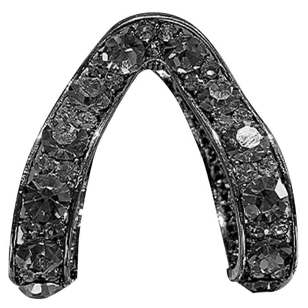 Pince à cheveux queue de cheval, pince à cheveux mâchoire, strass, support queue de cheval en forme de V, maintien sûr, noir, 1 lot