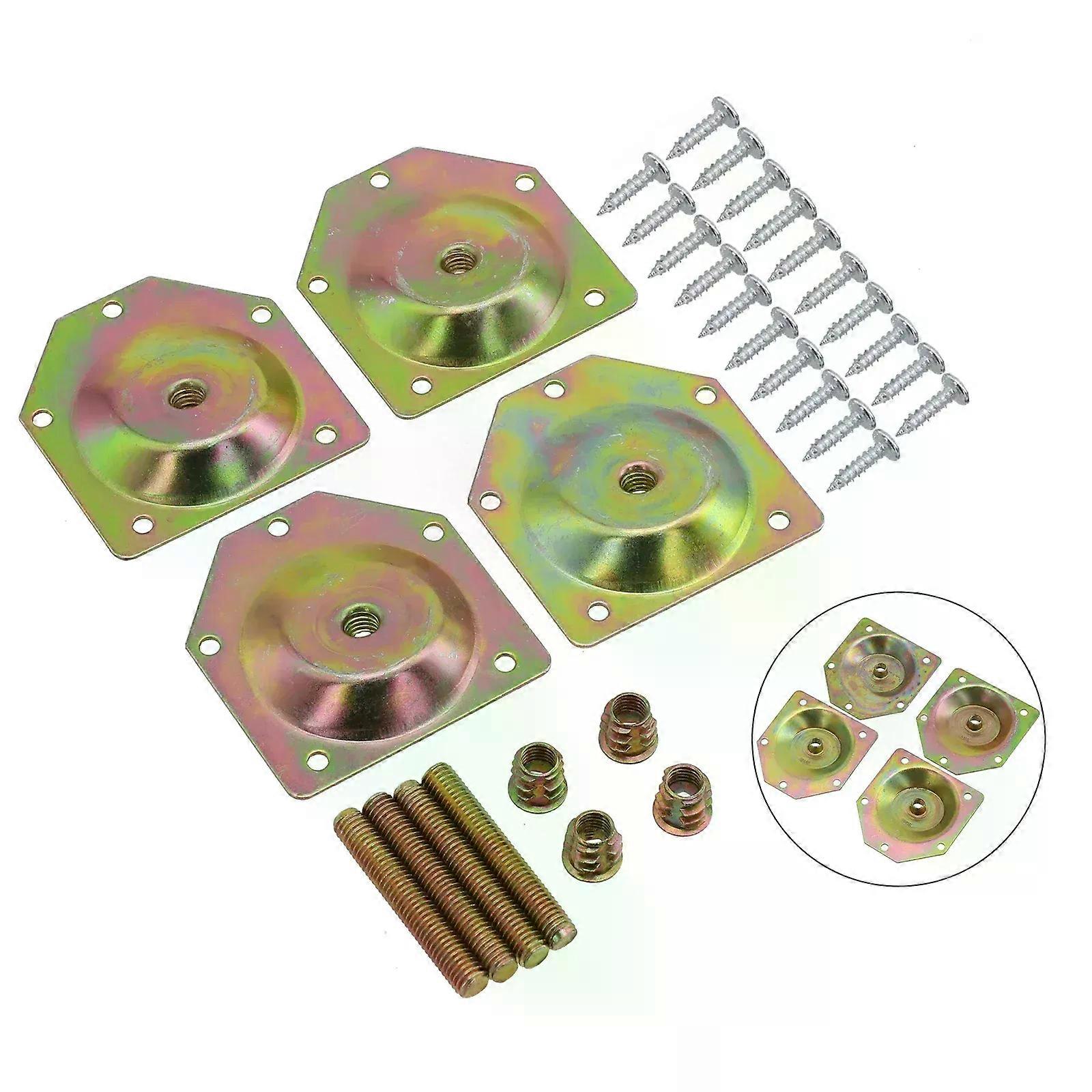 Galvanized Iron Angled Wood Legs Fixing Plate Bracket Set Of 4 With Screws Ensures Stable And Long Lasting Connection
