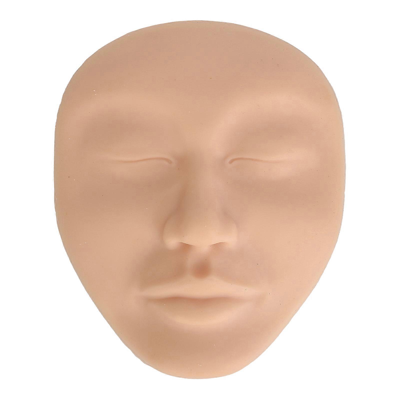 5D Silicone Makeup Mannequin Solid Elastic Soft Microblading Supplies Face Eyes Light Brown