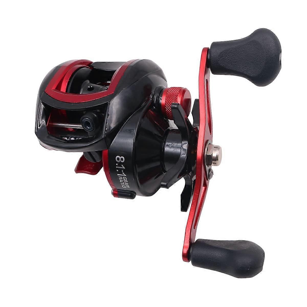 High Speed 8.1:1 Baitcaster Reel Adjustable Brake 181BB Left Handed 8kg Max Drag