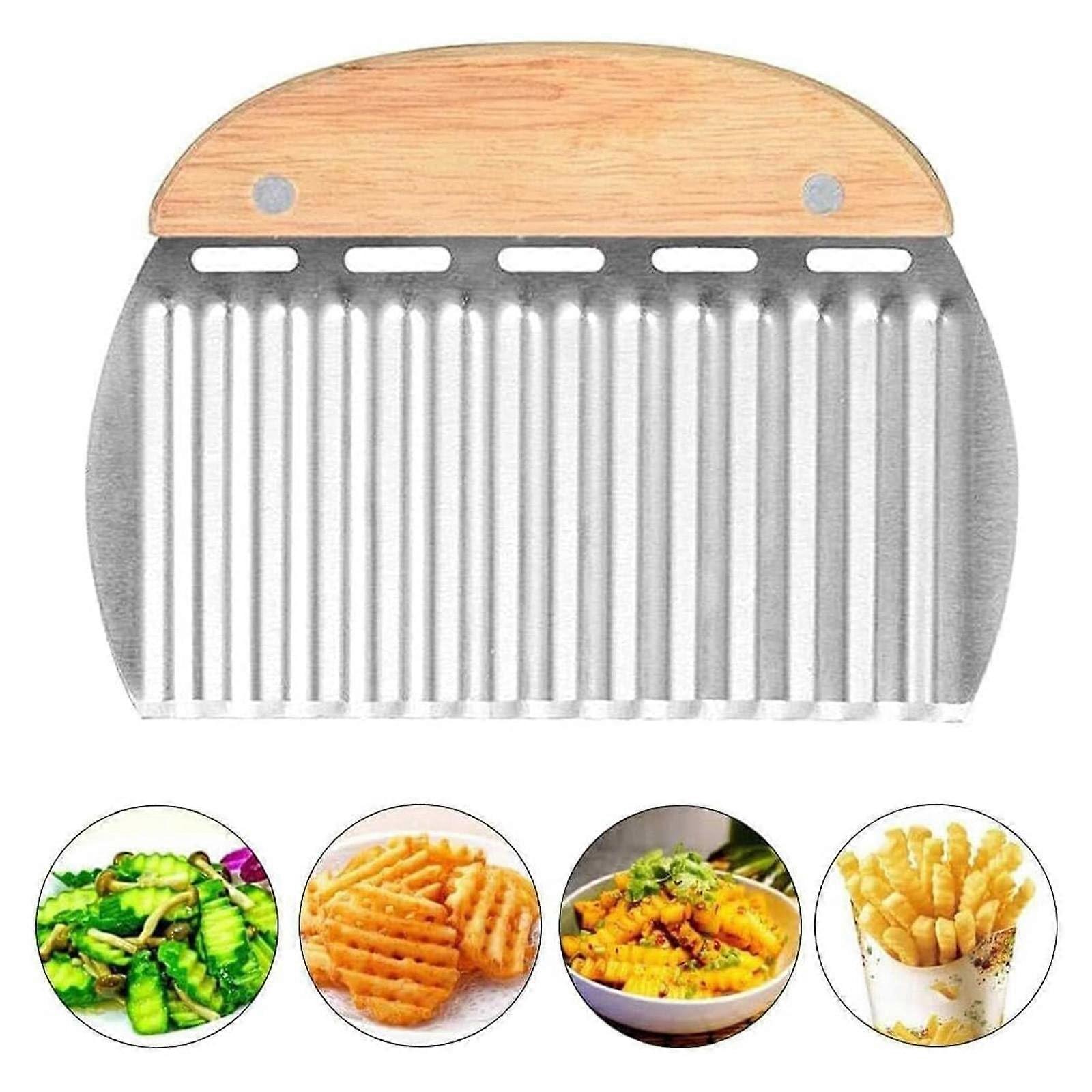 Wave Cutter for Vegetables, Rustproof Beige Potato and Carrot Slicer, One Size Vegetable Wave Cutter for French Fries
