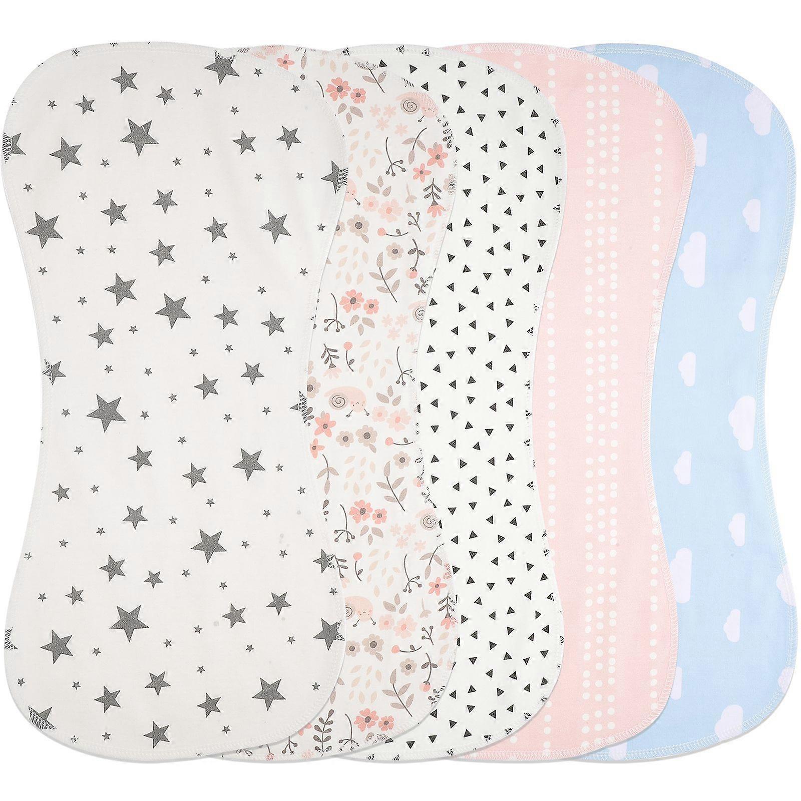 5 st. rapdukar i bomull för babyn, rapdukar, haklappar, nyfödda rapdukar