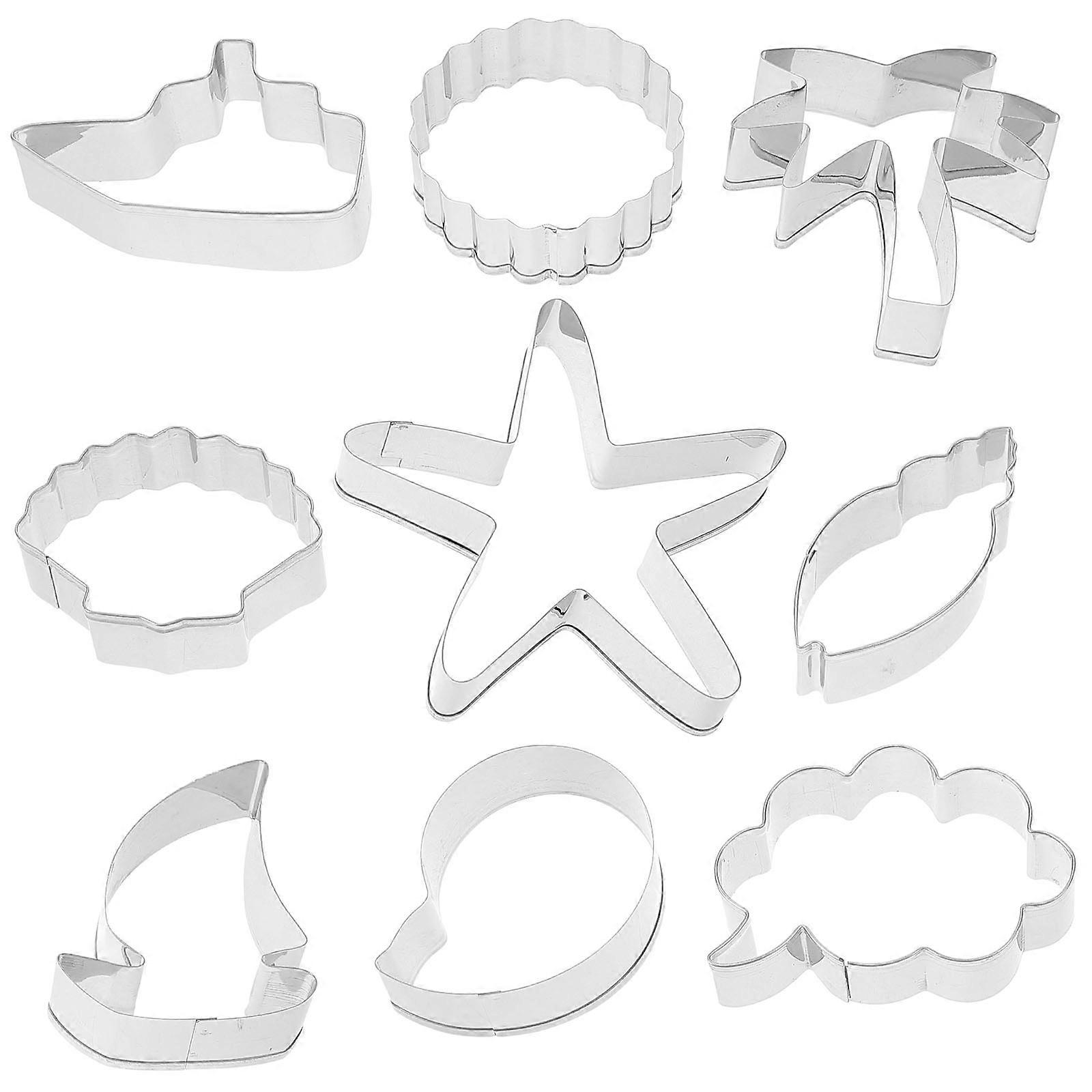 Cookie Shaper Baking Tools Lightweight Silver 9Pcs For Cookies Fondant And Diy Crafts