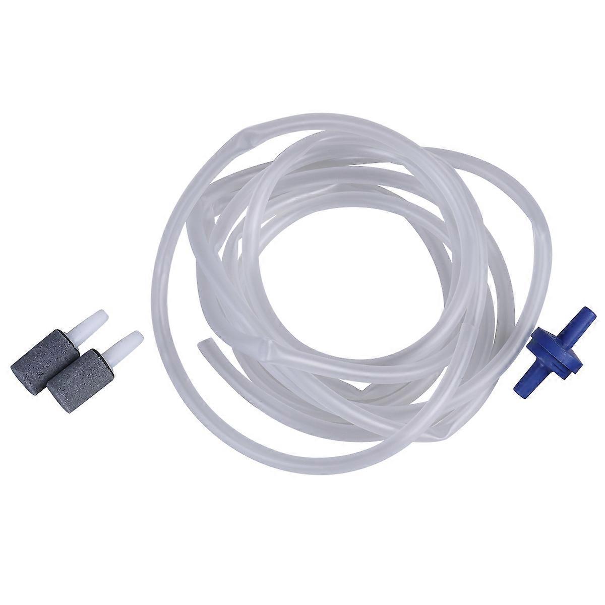 Fish Tank Airline Tubing 1cm Width Tearproof Odorless 2pcs Air Valves 2M Length For Saltwater Environment 1Set