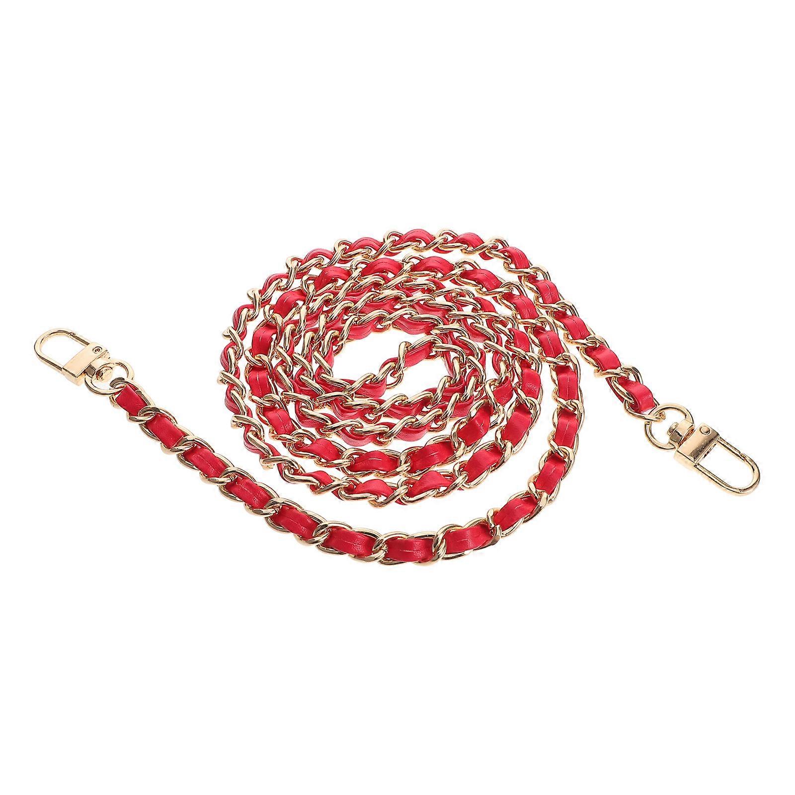 Elegant Metal Chain Bag Strap Replacement with Buckle, Comfortable Crossbody Accessory for DIY Wallets and Handbags, Versatile Flat Shoulder Strap