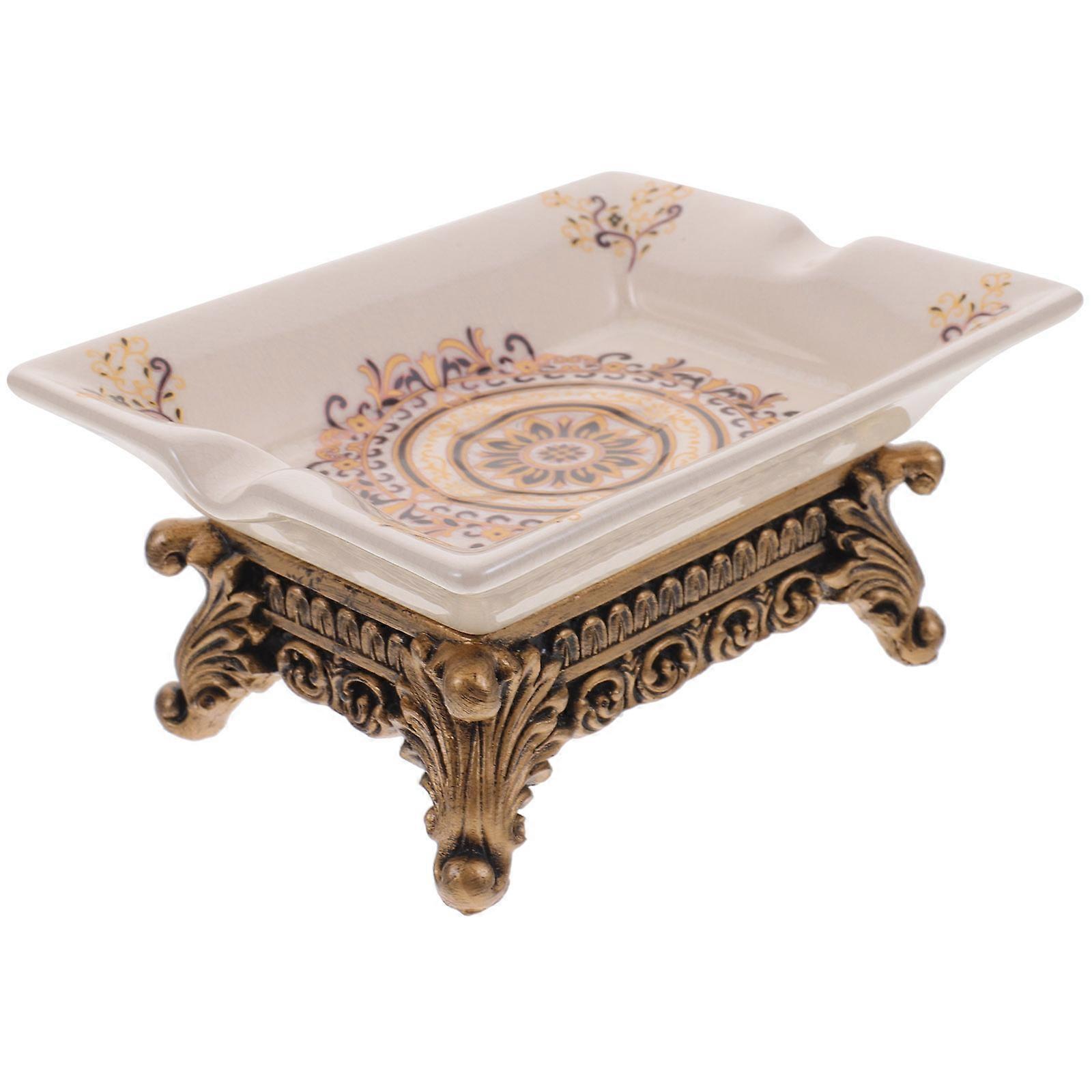 Retro Ceramic Soap Dish European Style Stable Standing For Small Bathroom Items 1Pack