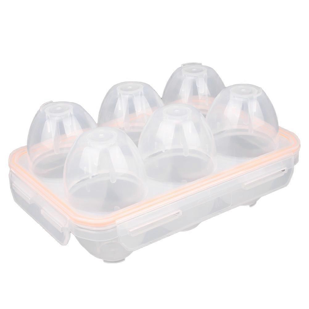 Egg Camping Container Reusable Egg Tray Shockproof 1Set Orange Silicone Material