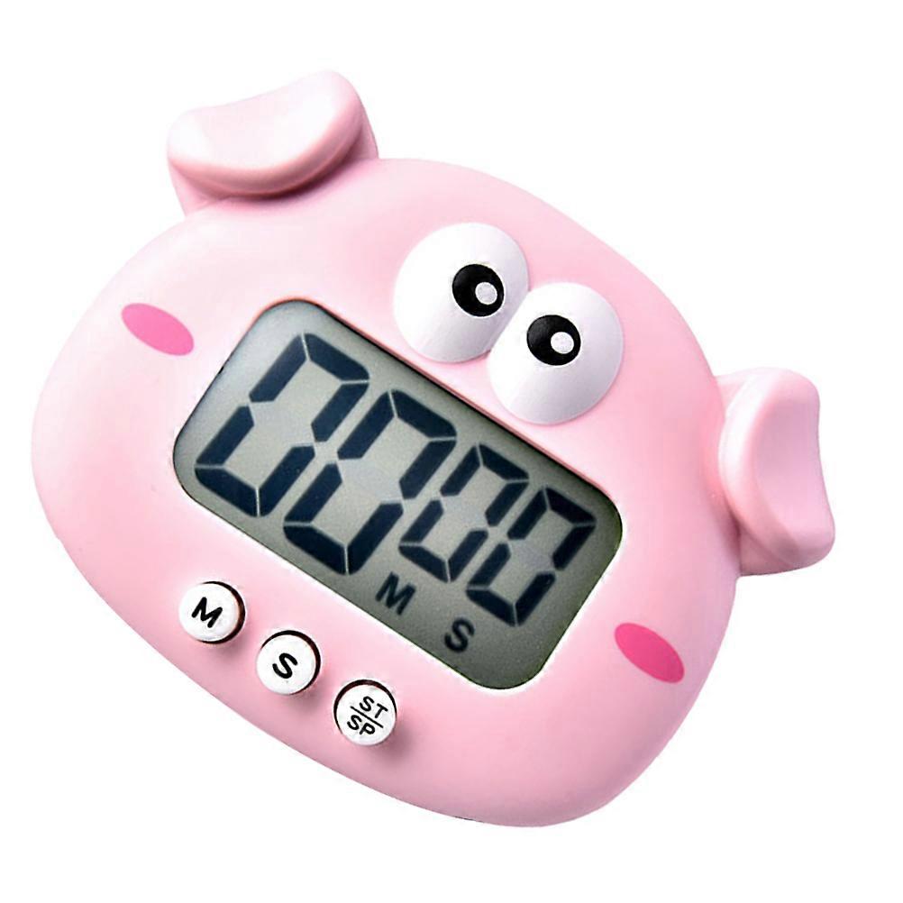Fun Kitchen Timer Cartoon Pig Electronic Alarm Clock for Office Use Baking Study 1Set