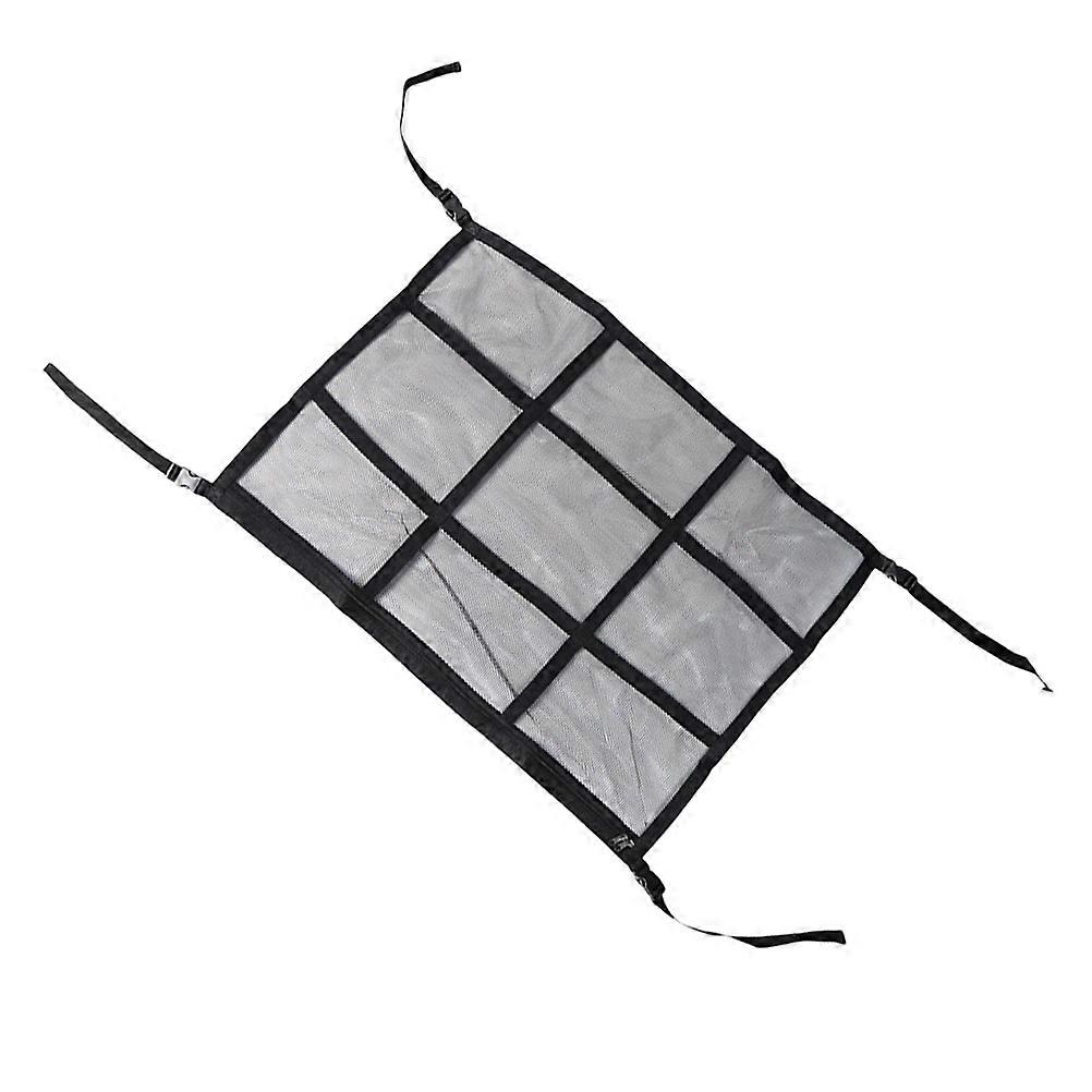 Ceiling Cargo Net Car Overhead Net Black Polyester Double-Layer Organizer 80X54cm 1Pack