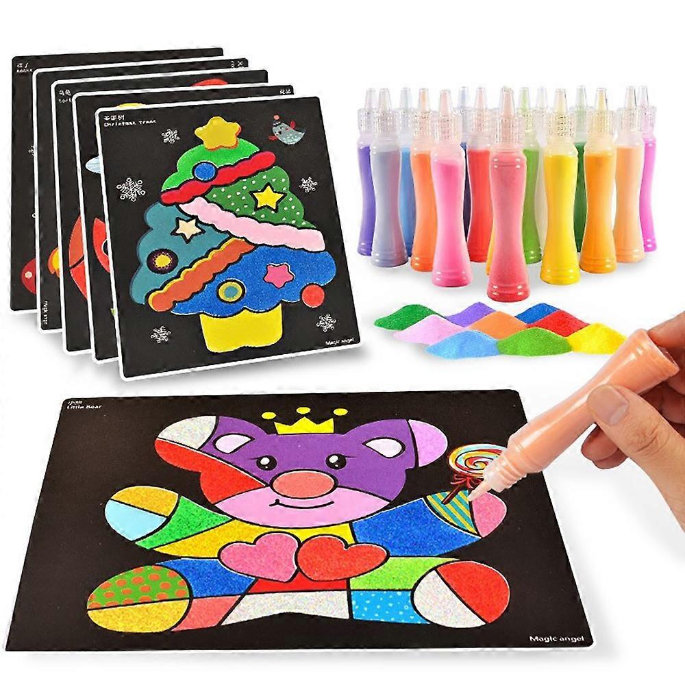 Children Colorful Sand Painting Bottled 3D Shake Sand Set Baby Creative Handmade DIY Drawing Toy