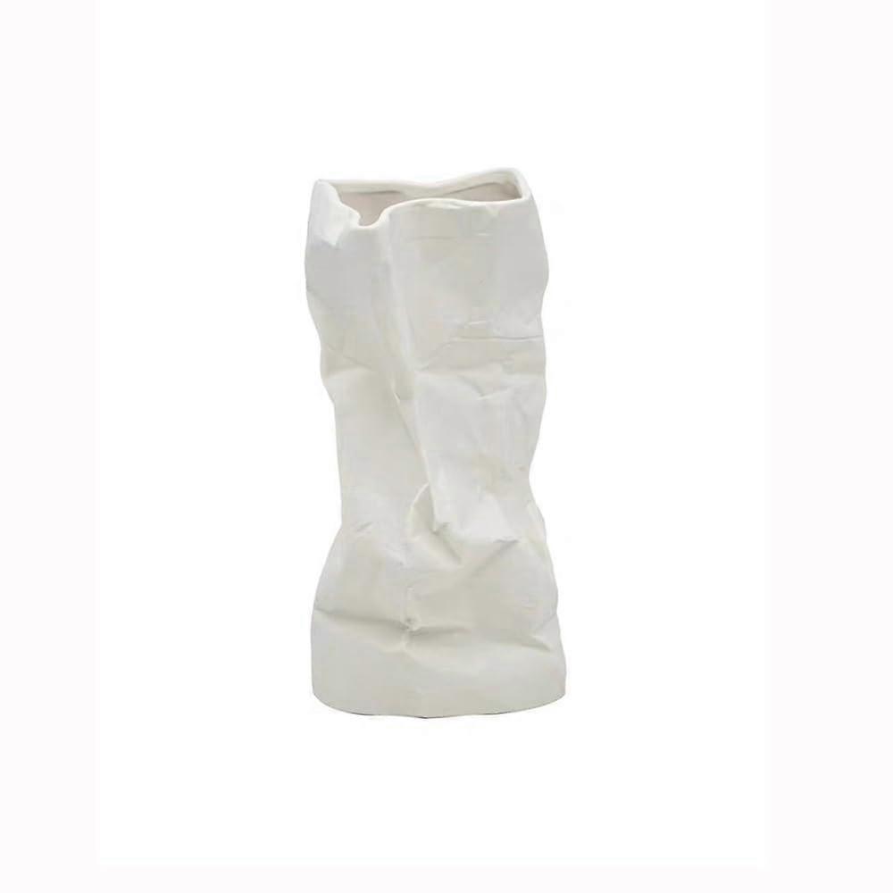 Modern White Vase 21.5cm – Unique Design, Versatile Home Decoration Container for Fresh Flowers, Elegant Style