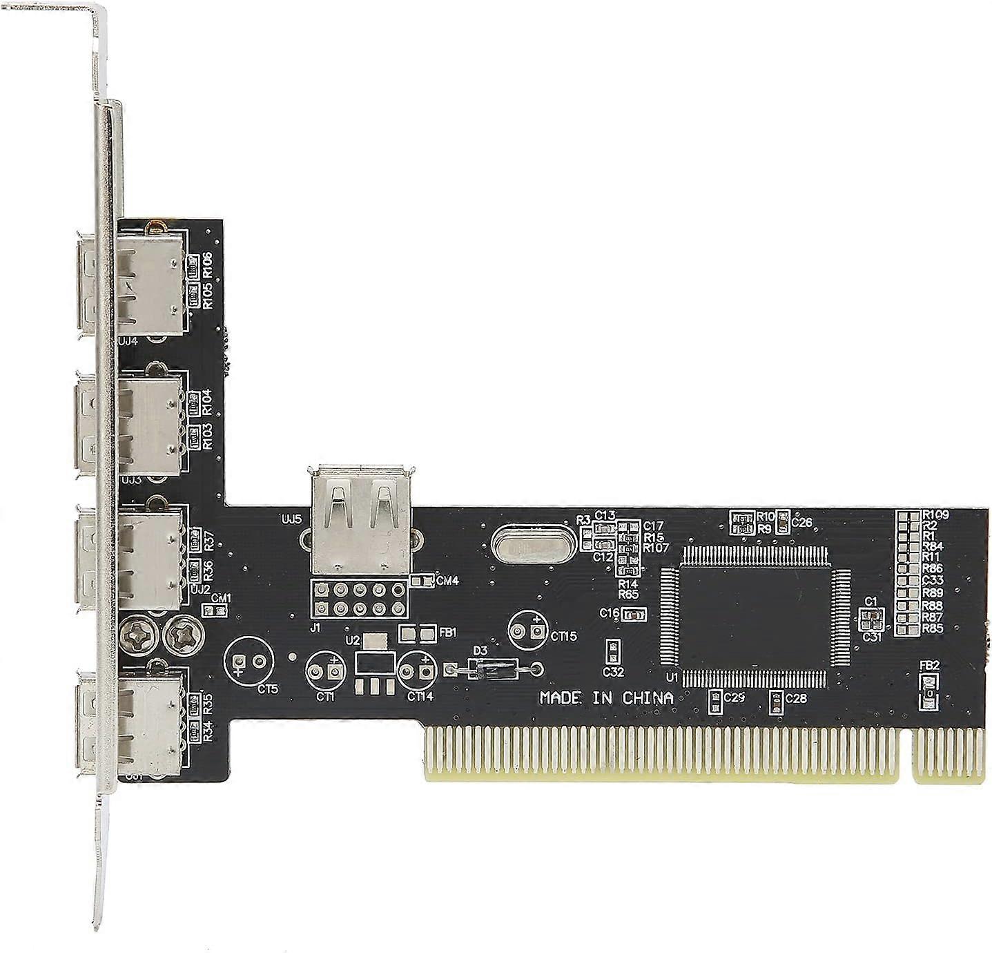 محول بطاقة USB 2.0 PCI ذو 4 منافذ ، بطاقة توسعة PCI بسرعة 480 ميجابايت / ثانية إلى محول محول USB2.0 HUB
