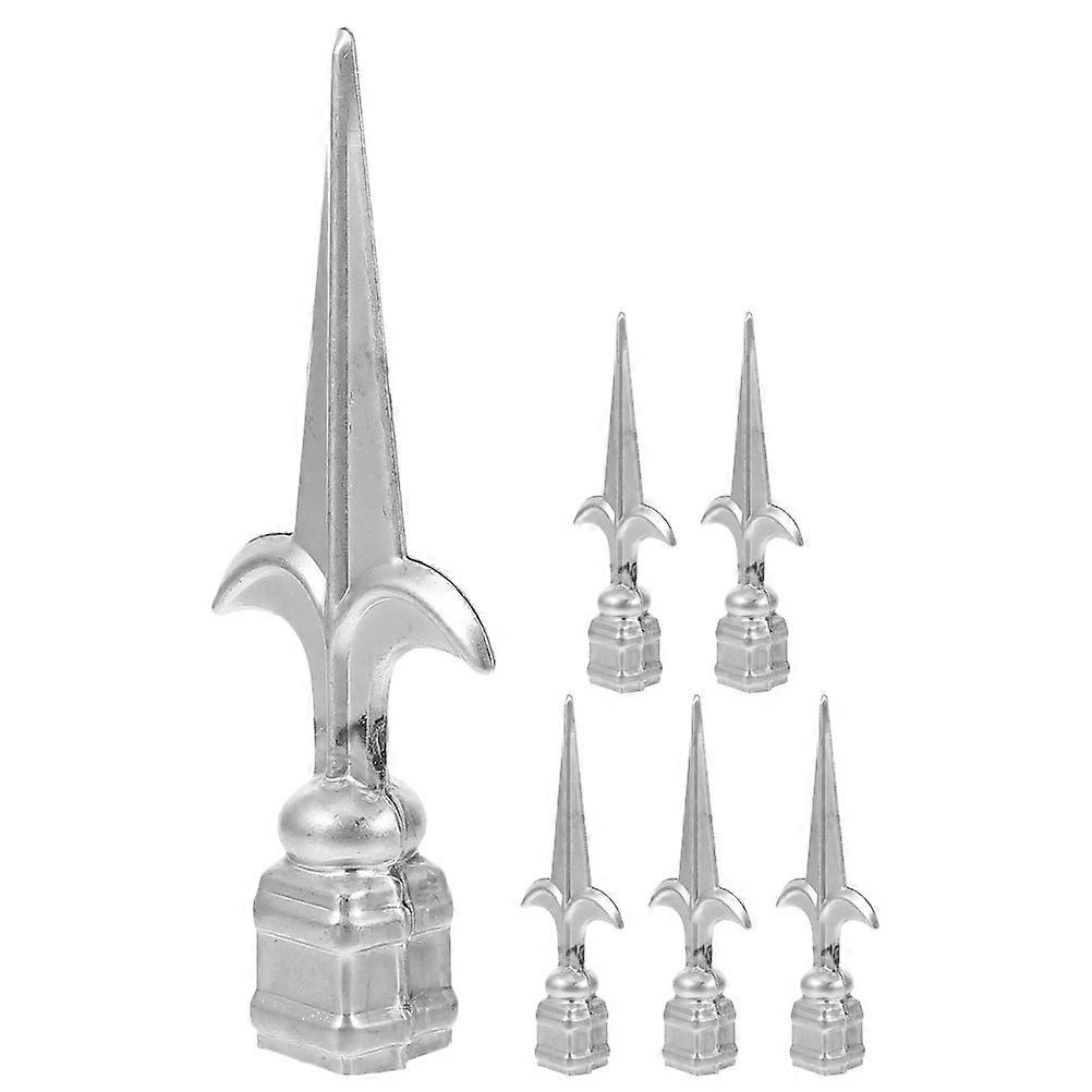 Fence Finials topper for Fence Deck Railing Quick Installation Sturdy Construction Silver 6Pcs