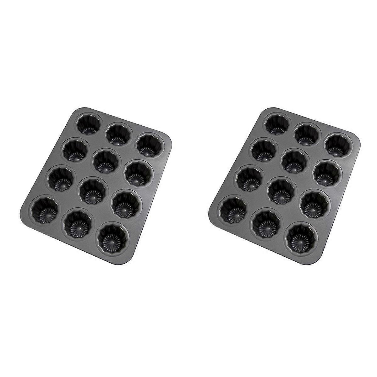 12-Cavity Canele Mold for Oven Baking Pudding Molds