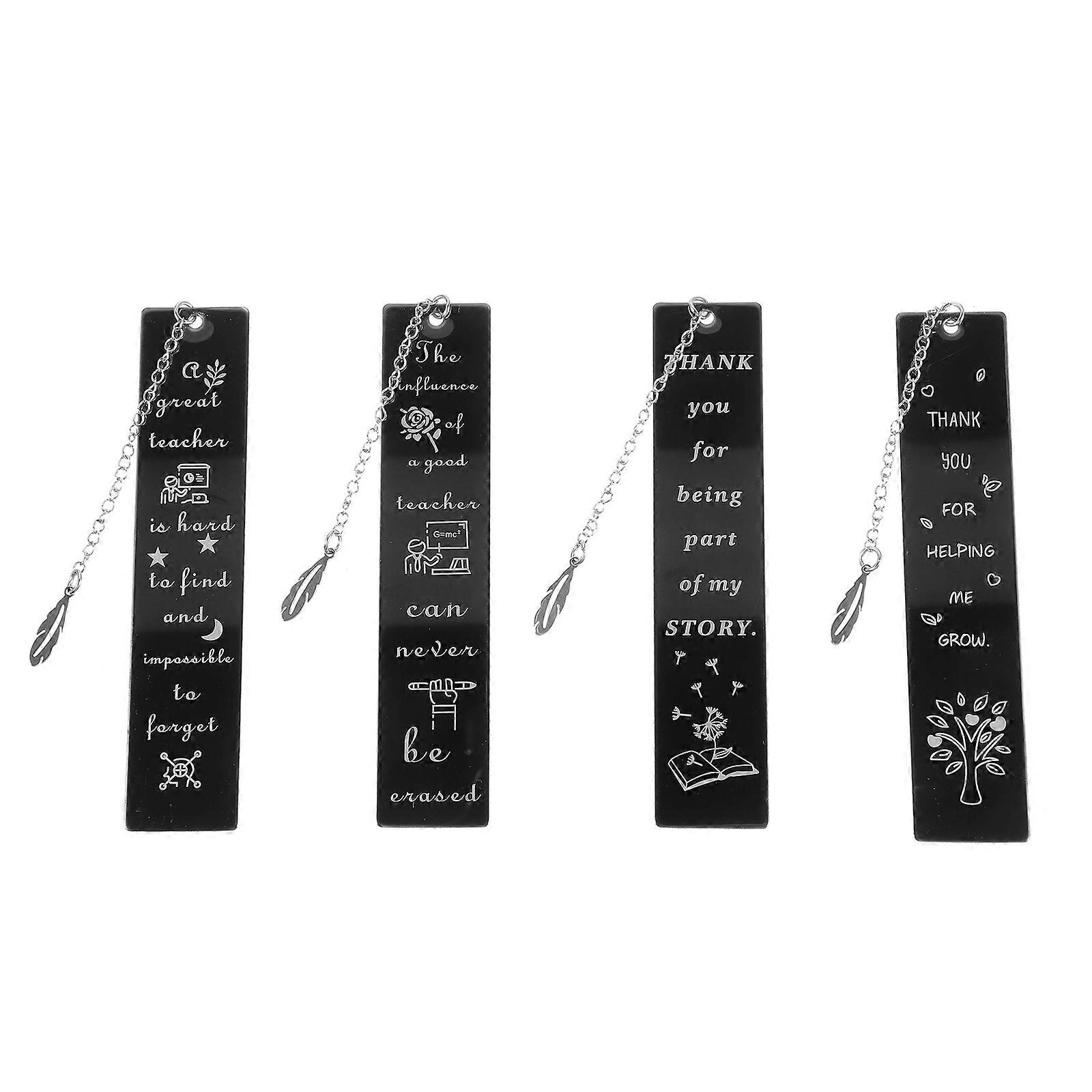 4pcs Metal Bookmarks with Chain, Decorative & Elegant Book Accessories for Reading and Writing Enthusiasts, Ideal for Teachers and Students