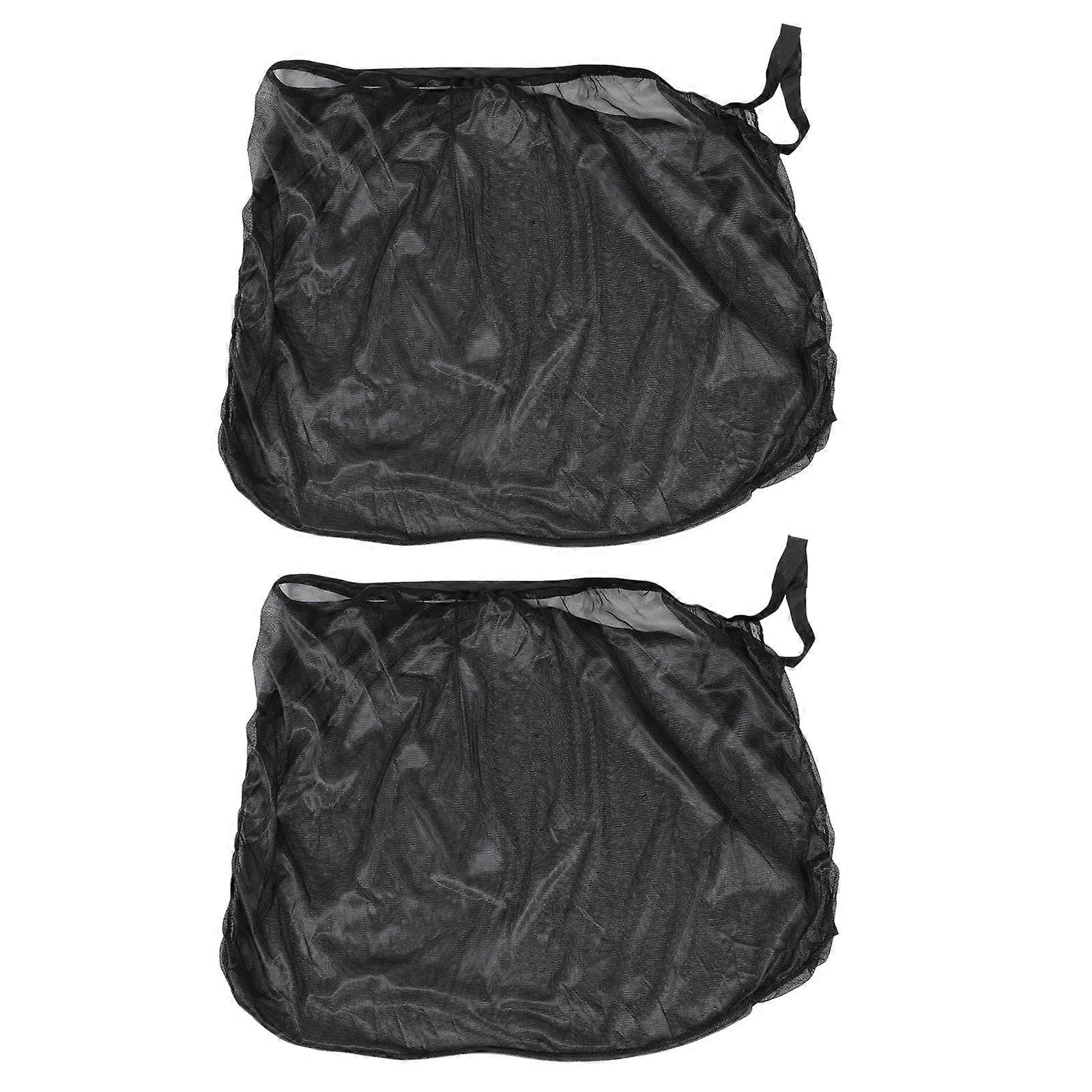 Car Mesh Sunshade Sunscreen Temperature Reduction 86x44cm Black 2Pack