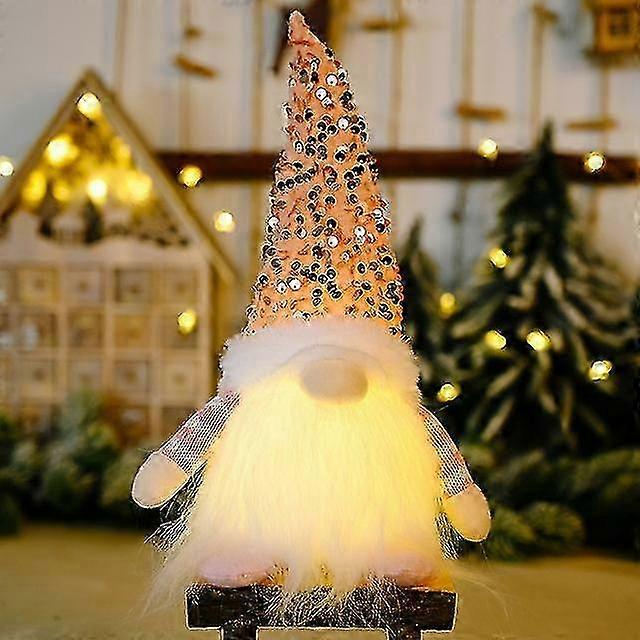LEDライトデコレーション付きエルフノーム人形 - 新年ギフト用のニットハット付きグロードワーフ