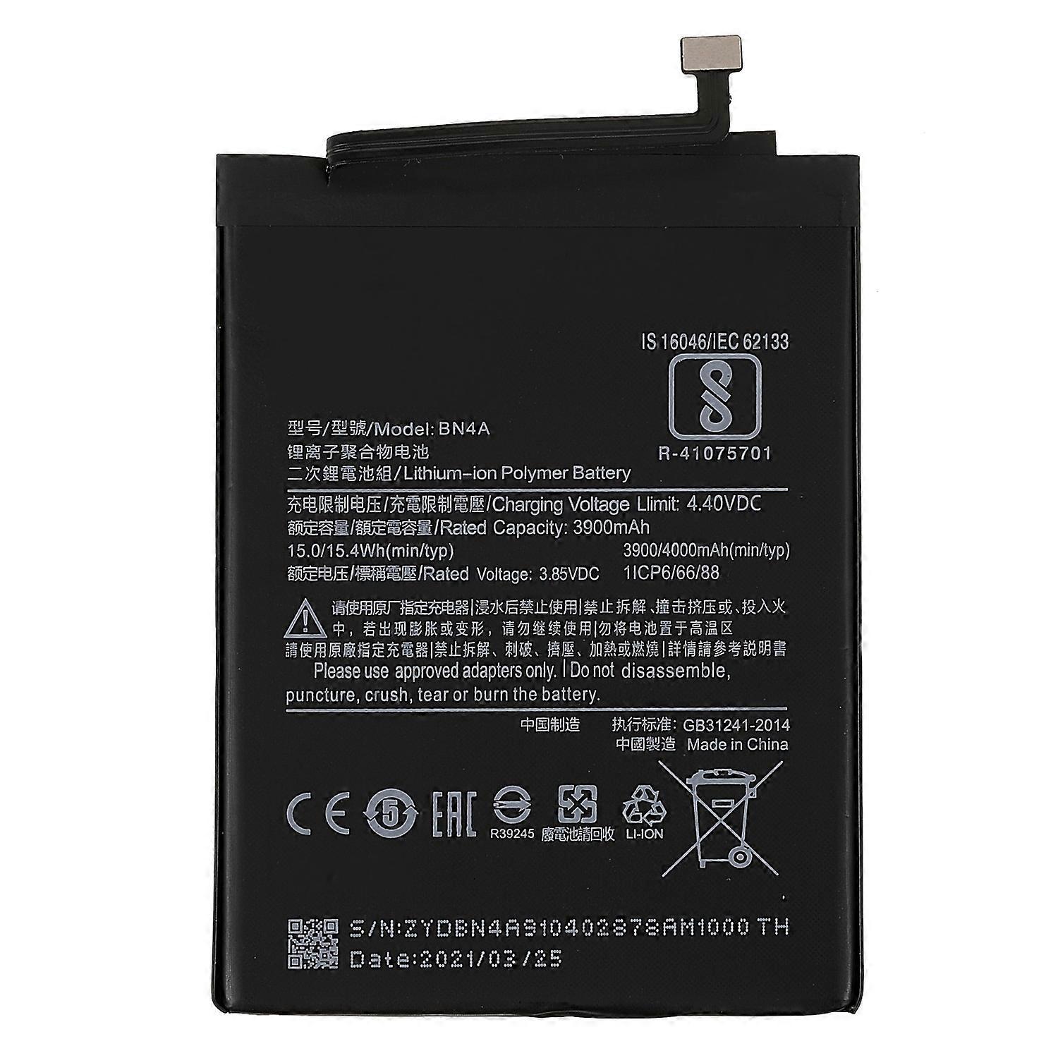 3.85V 3900mAh Battery Replacement (Encode: BN4A) (without Logo) for Xiaomi Redmi Note 7 Note 7 Pro