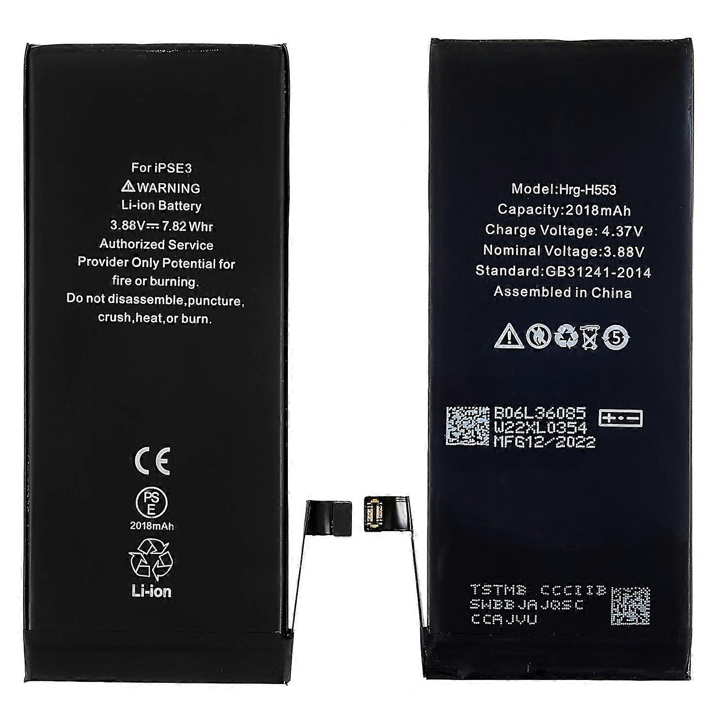 For iPhone SE (2022) 3.88V 2018mAh Li ion Battery Assembly Part (without Logo)