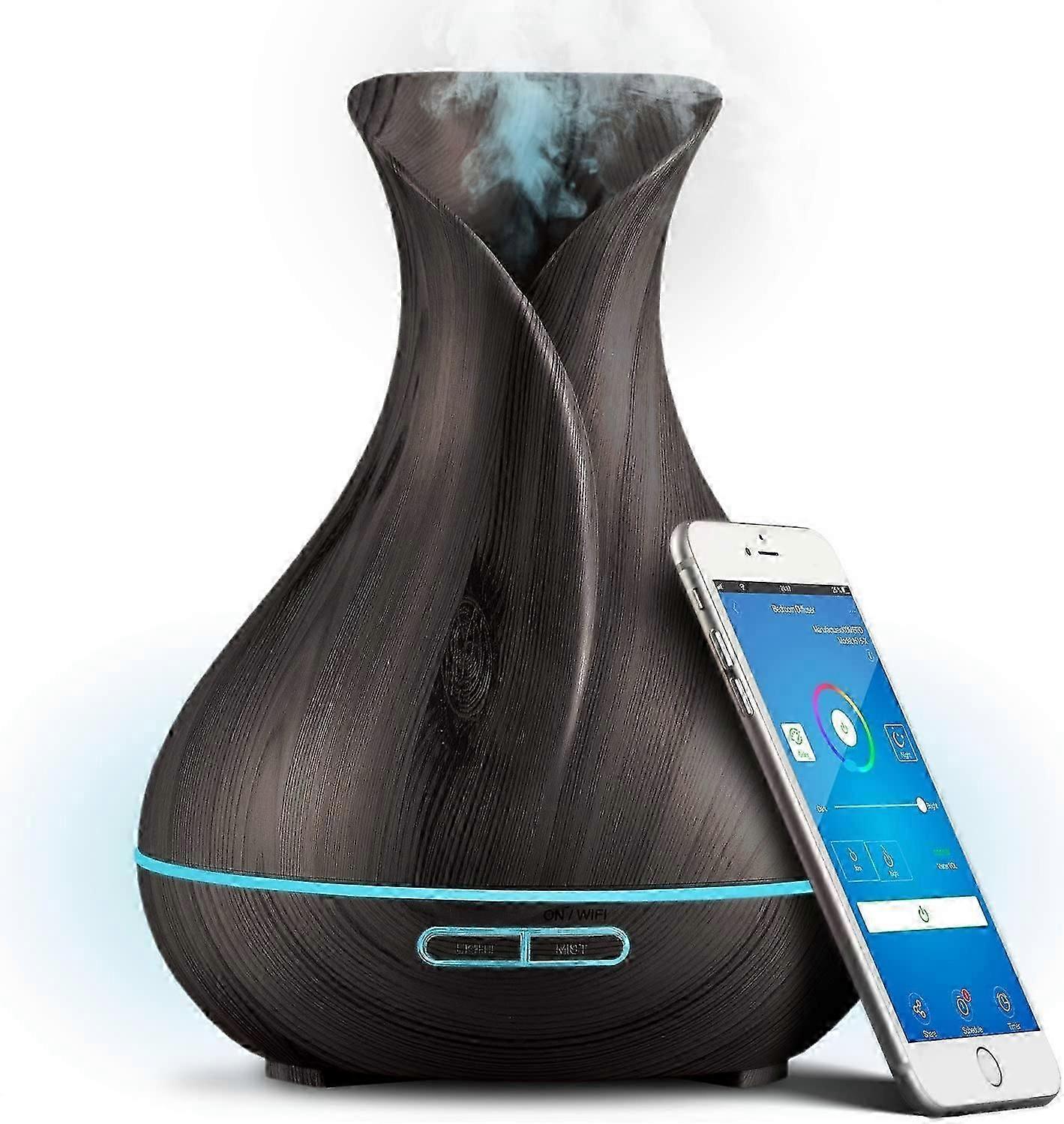 Smart Wifi Wireless Essential Oil Aromatherapy 400Ml Ultrasonic Diffuser & Humidifier With Alexa & Google Home Phone App & Voice Control - Create Sche