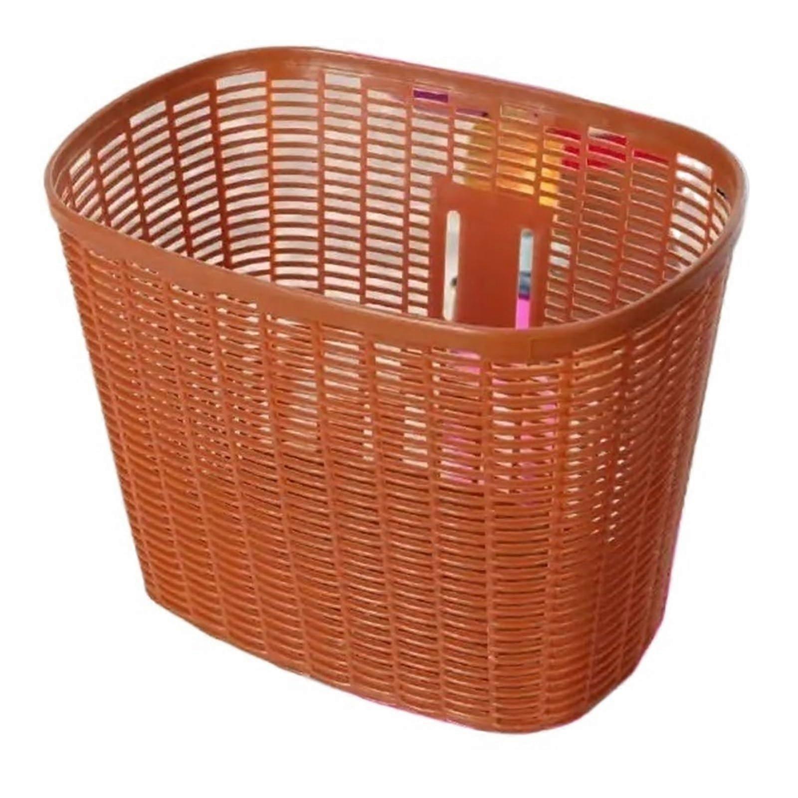 Bicycle Basket Retro Style Removable Front Handlebar Basket Portable For Most Adult Bicycles Brown Carrier Bag