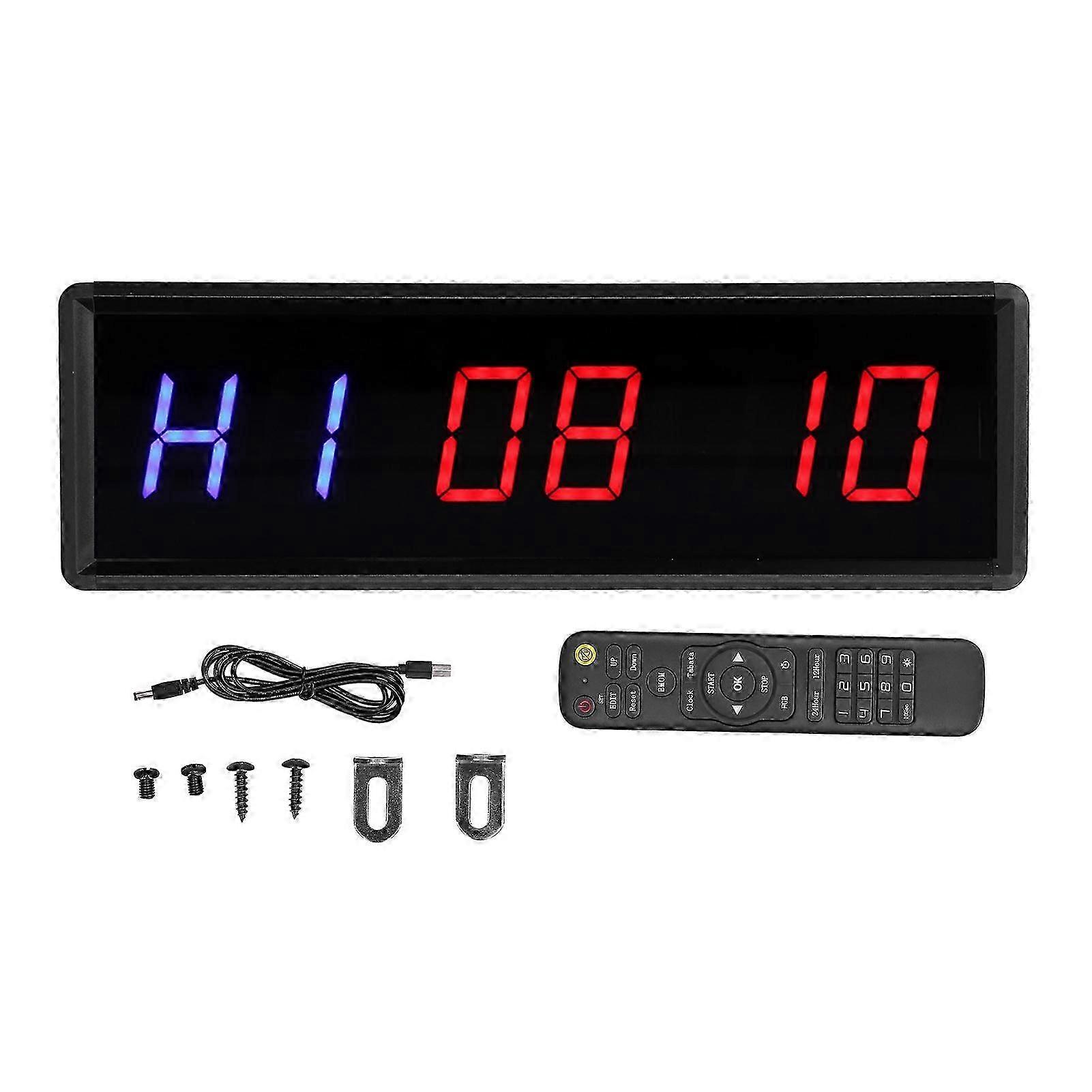 LED Interval Timer for Gym Workout Countdown/Up Clock Stopwatch for Fitness Exercising