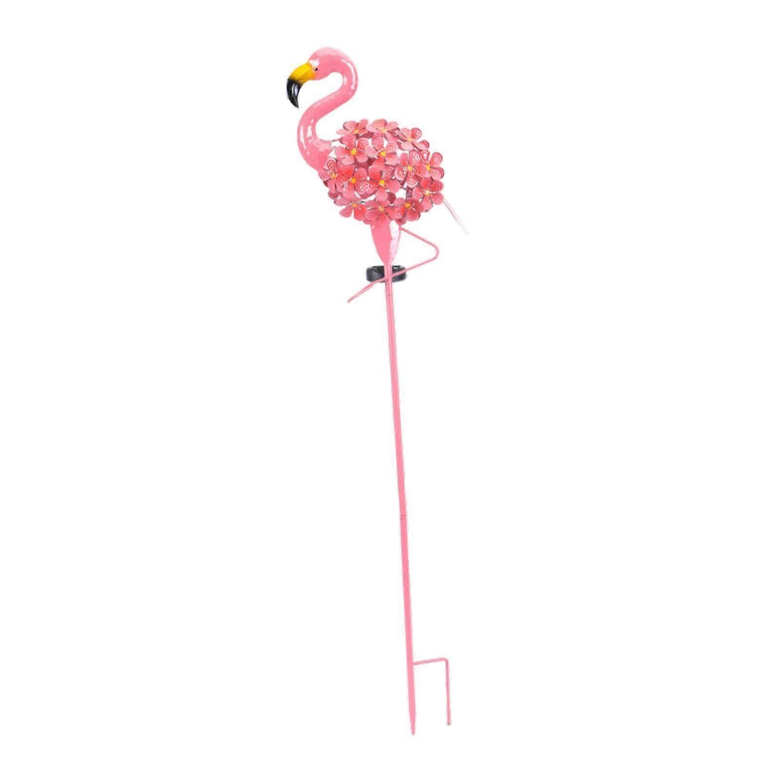 Flamingo Garden Stake Lights, Waterproof Metal Lawn Ornaments, Outdoor Landscape Decoration, Colorful Garden Decor