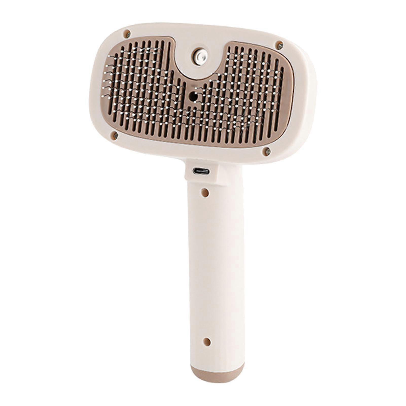 Cat grooming comb, steam cooker, puppy comb, large dog massage brush, keeps mediumsized dog hair smooth, ergonomic handle white