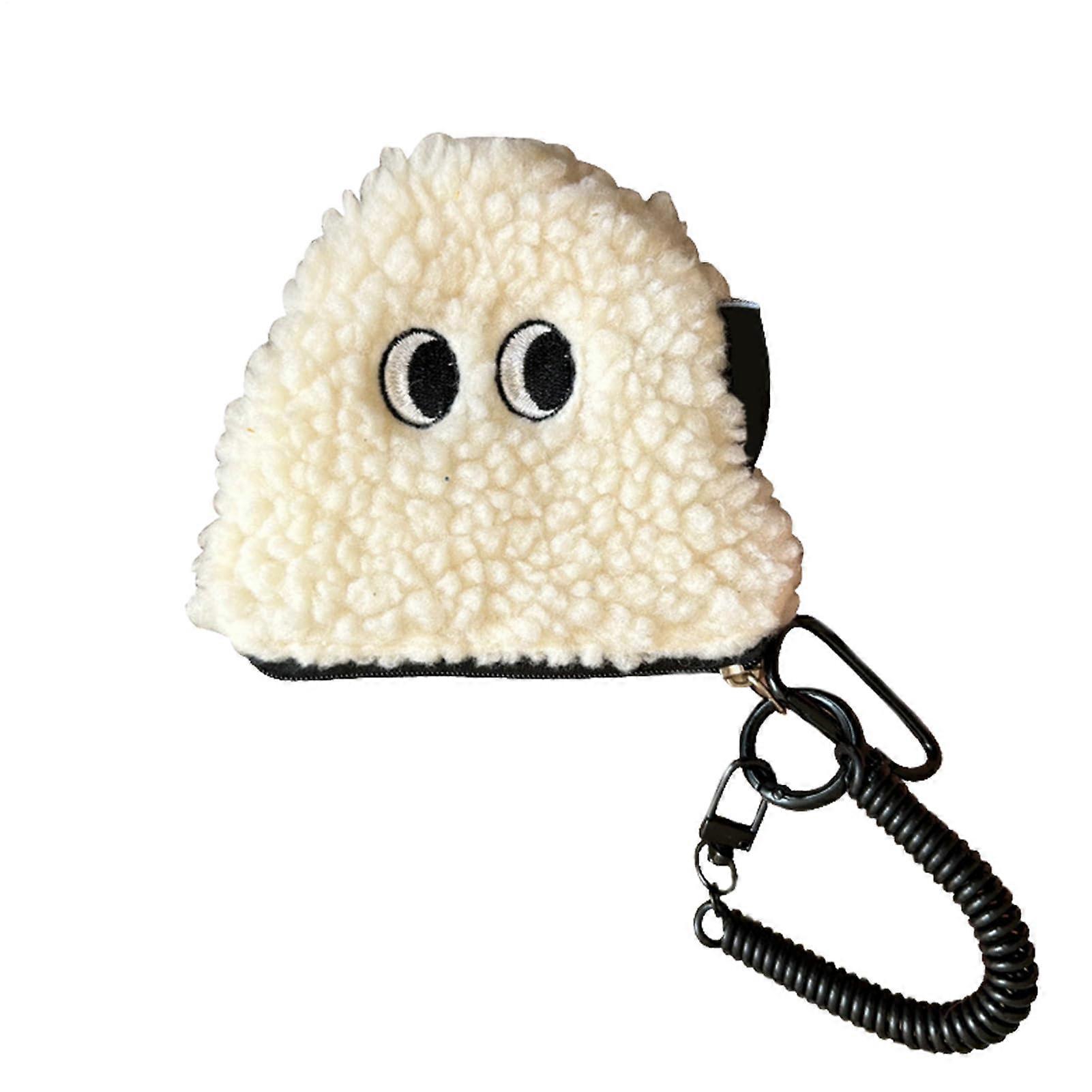 Cartoon Coin Pouch – Fluffy Rice Ball Bag, Zipper Wallet for Girls